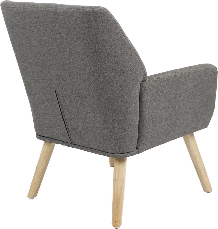 Karrige e rehatshme Likable, pëlhurë gri natyrale, 67x89x86cm