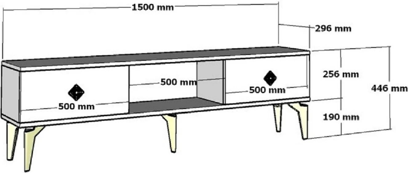 Komodë TV Hanah Home, Nil, anthracite dhe ari
