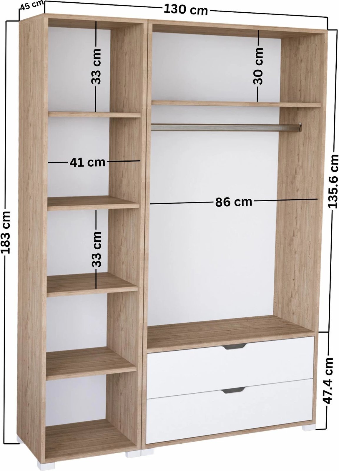 Dollap Skye Decor, ngjyrë arrë e çelët, Nisan 1600-019
