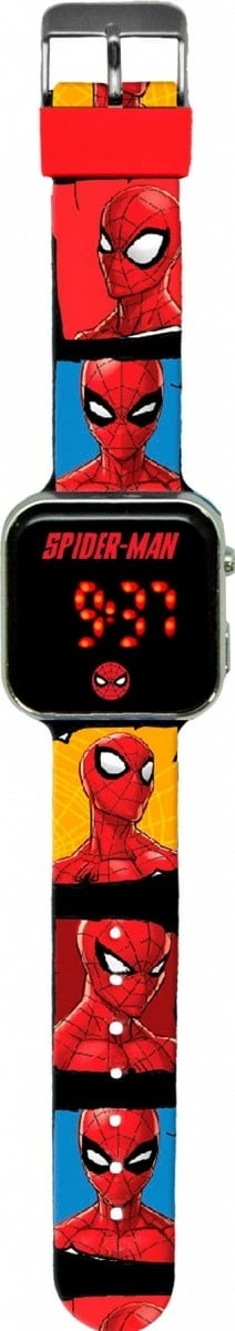 Orë dore LED Kids Euroswan Spiderman SPD4903, shumëngjyrëshe, për djem