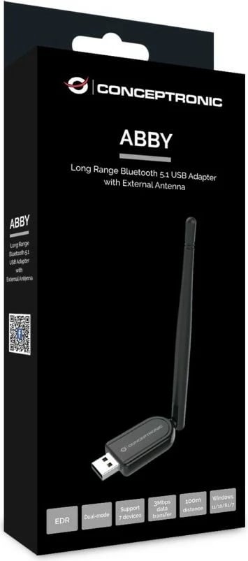 Adapter Bluetooth Conceptronic NanoUSB 100m, Bluetooth 5.1, i zi