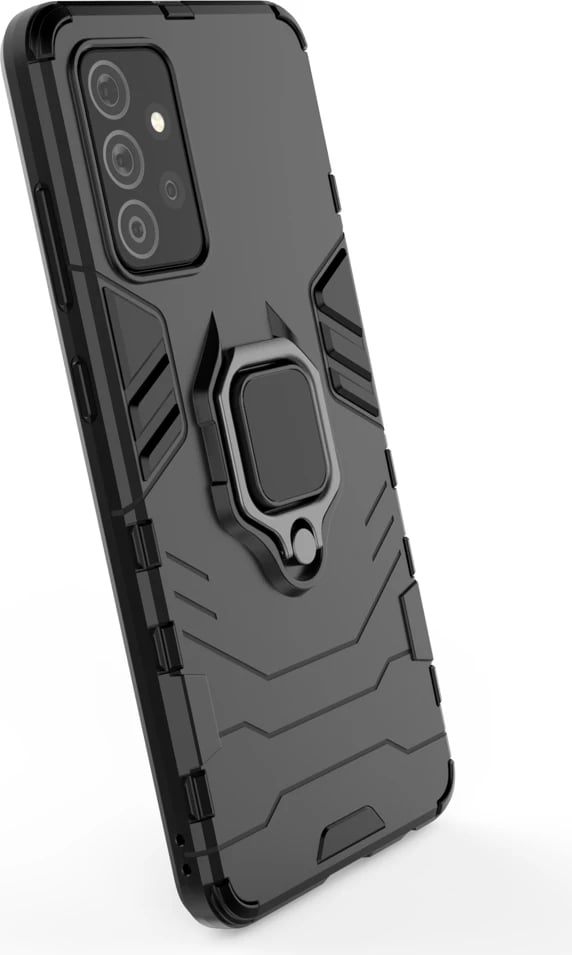 Mbështjellës Hurtel Ring Armor për Samsung Galaxy A72 4G, me këmbalec, i zi