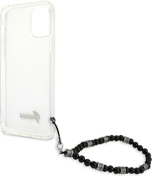 Mbështjellës Guess GUHCP12MKPSBK për iPhone 12/12 Pro 6.1", Transparent, me varëse Black Pearl
