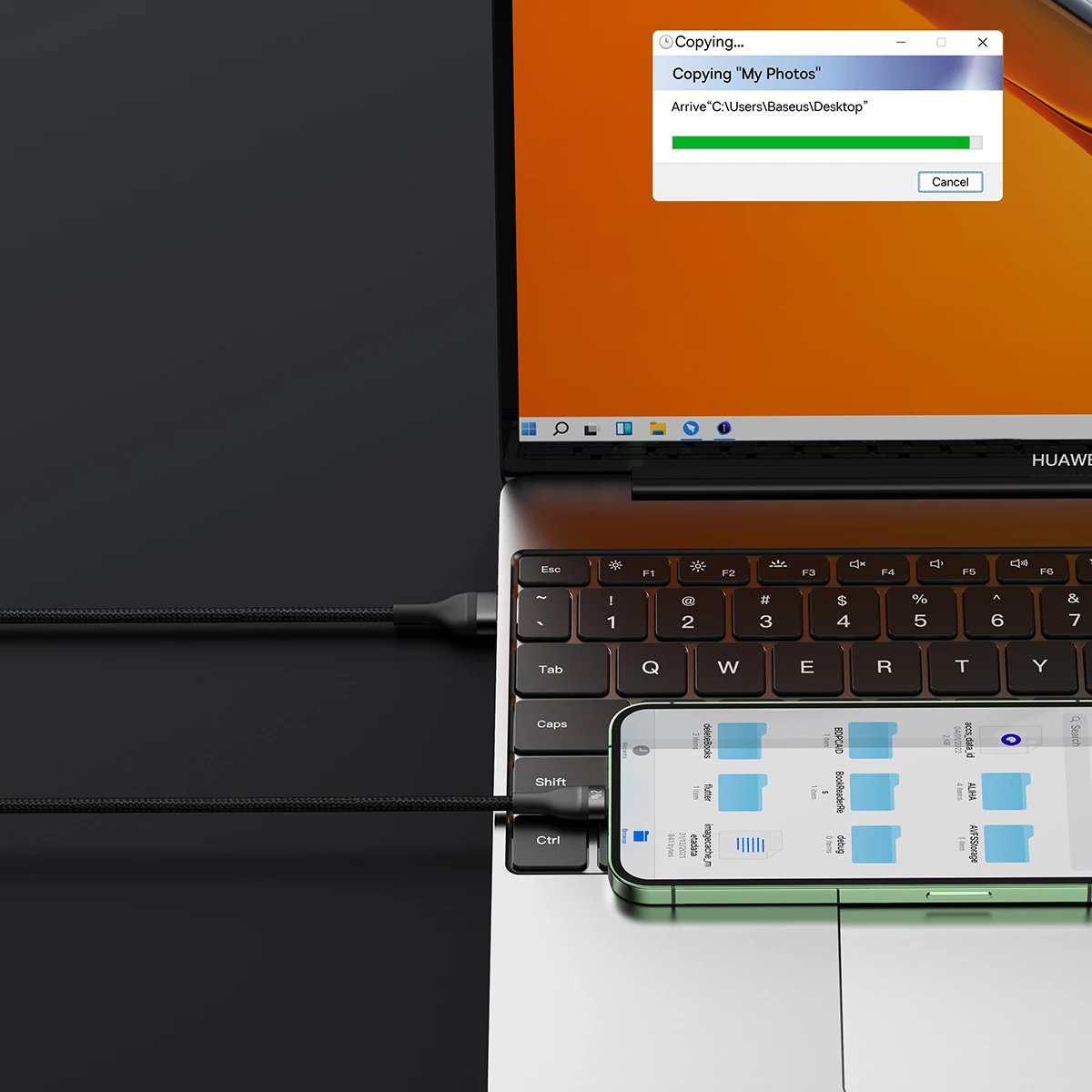 Kabllo karikimi Baseus Flash Series II, 1.2m, 100W, USB-A në USB-C/Lightning/micro USB, e zezë