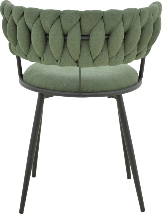 Set 2 ulëse Alkia I, stof chaki, këmbë metalike të zeza, 57x58.5x72cm