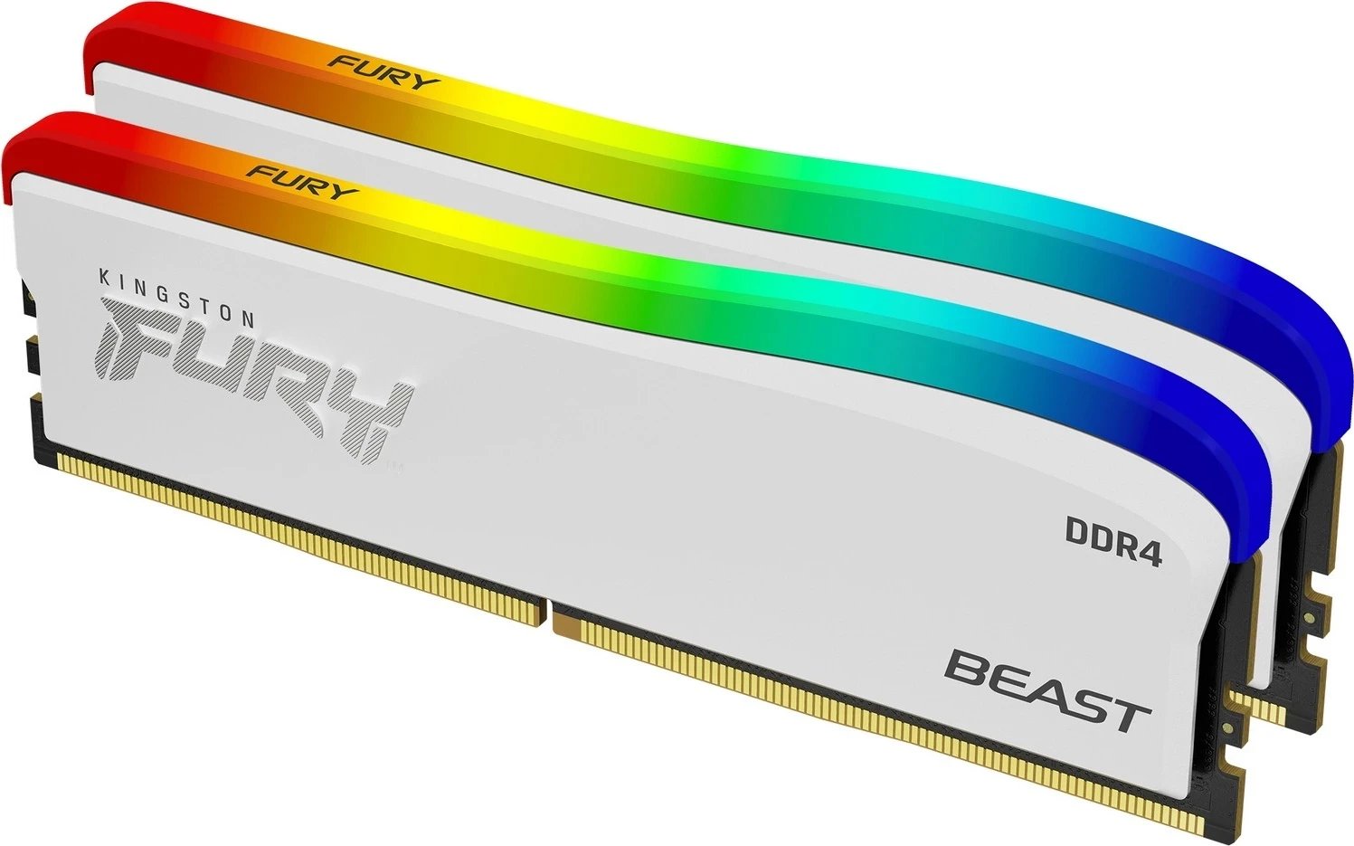 RAM memorie Kingston Fury Beast RGB Biała, 16GB RAM, 3200MHz, DDR4