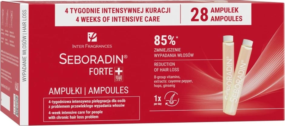 Ampula kundër rënies së flokëve SEBORADIN Forte për femra 28x5.5ml