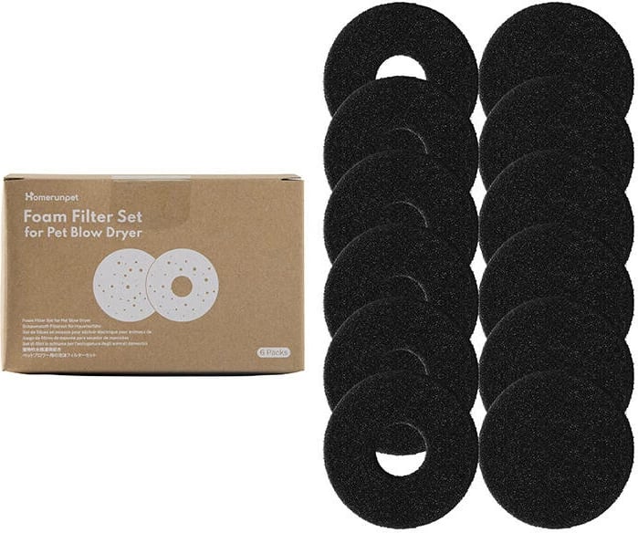 Set filtra zëvendësues Homerunpet PD10.F06 për tharëse, 6 copë, zi