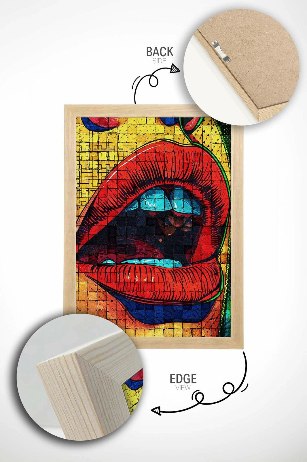 Pikturë dekorative me kornizë, Wallity Popmosaıc28, shumëngjyrëshe