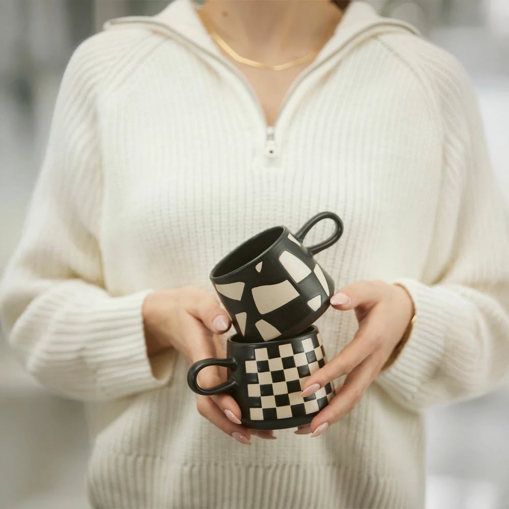 Filxhan BLEND, 8x8x8 cm, gur qeramike, zi-bardhë