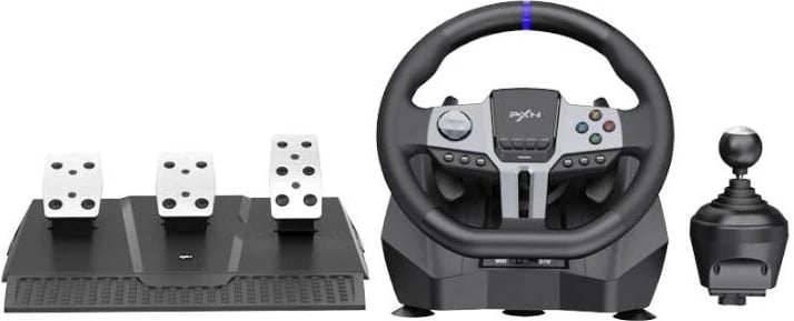 Timon gaming PXN V9 Gen2 me pedale dhe marsh, për PC/PS3/PS4/XBOX/SWITCH, i zi
