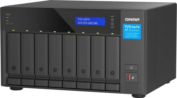 NAS QNAP TVS-h874-i5-32G, Intel Core i5-12400, 32 GB RAM, 8 vende për disqe, Tower, E zezë