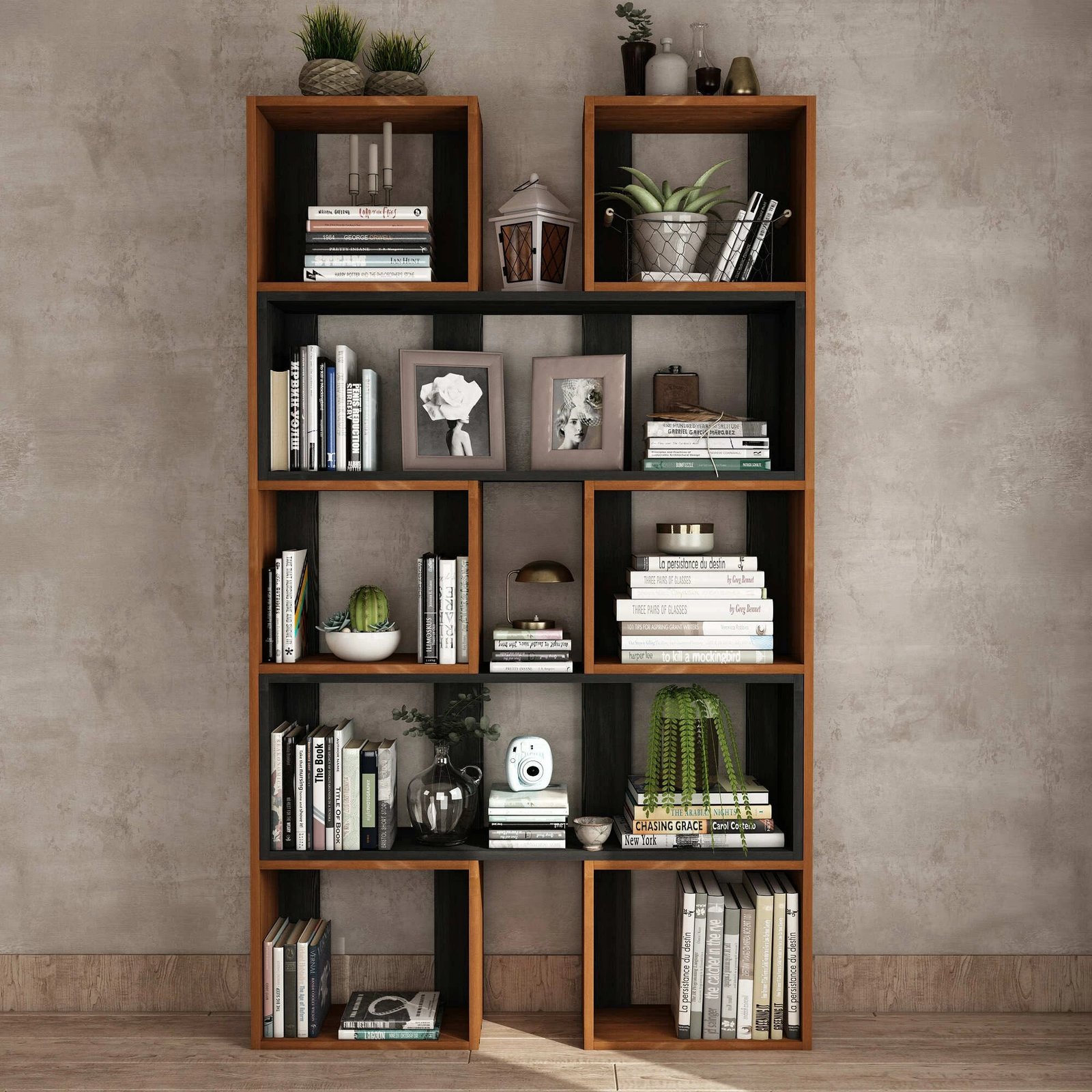 Raft librash Skye Decor, ngjyrë teak, CPT6012-200