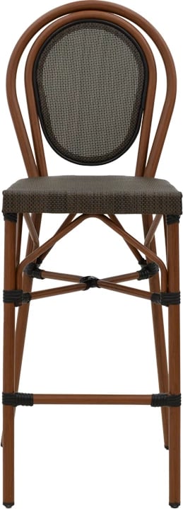 Karrige për bar Dezyan, ngjyrë arre, alumini-gri, 41.5x53.5x116cm