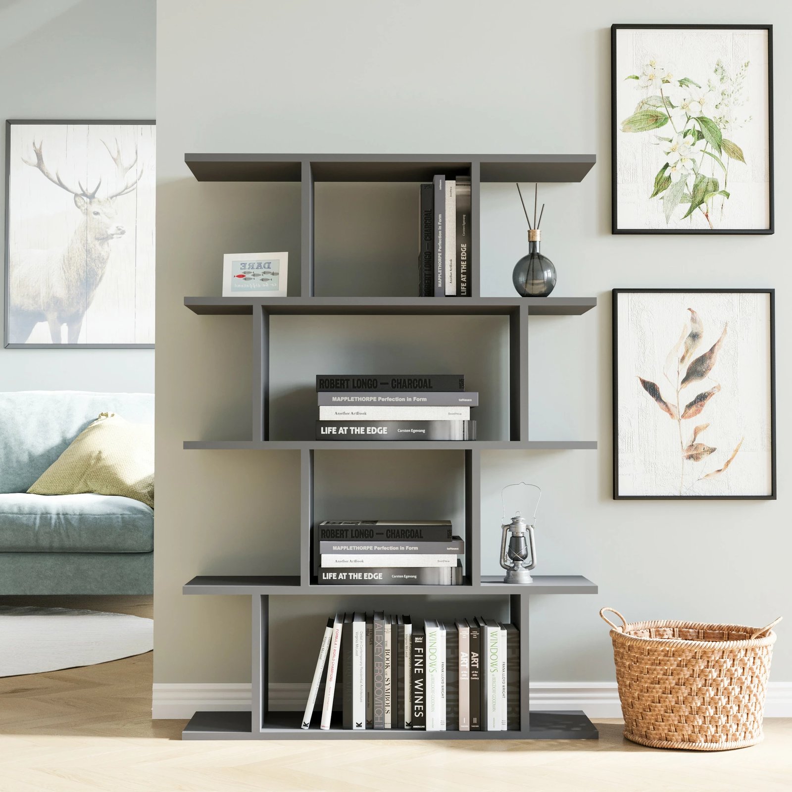 Raft librash Hanah Home, Harmon, antracit