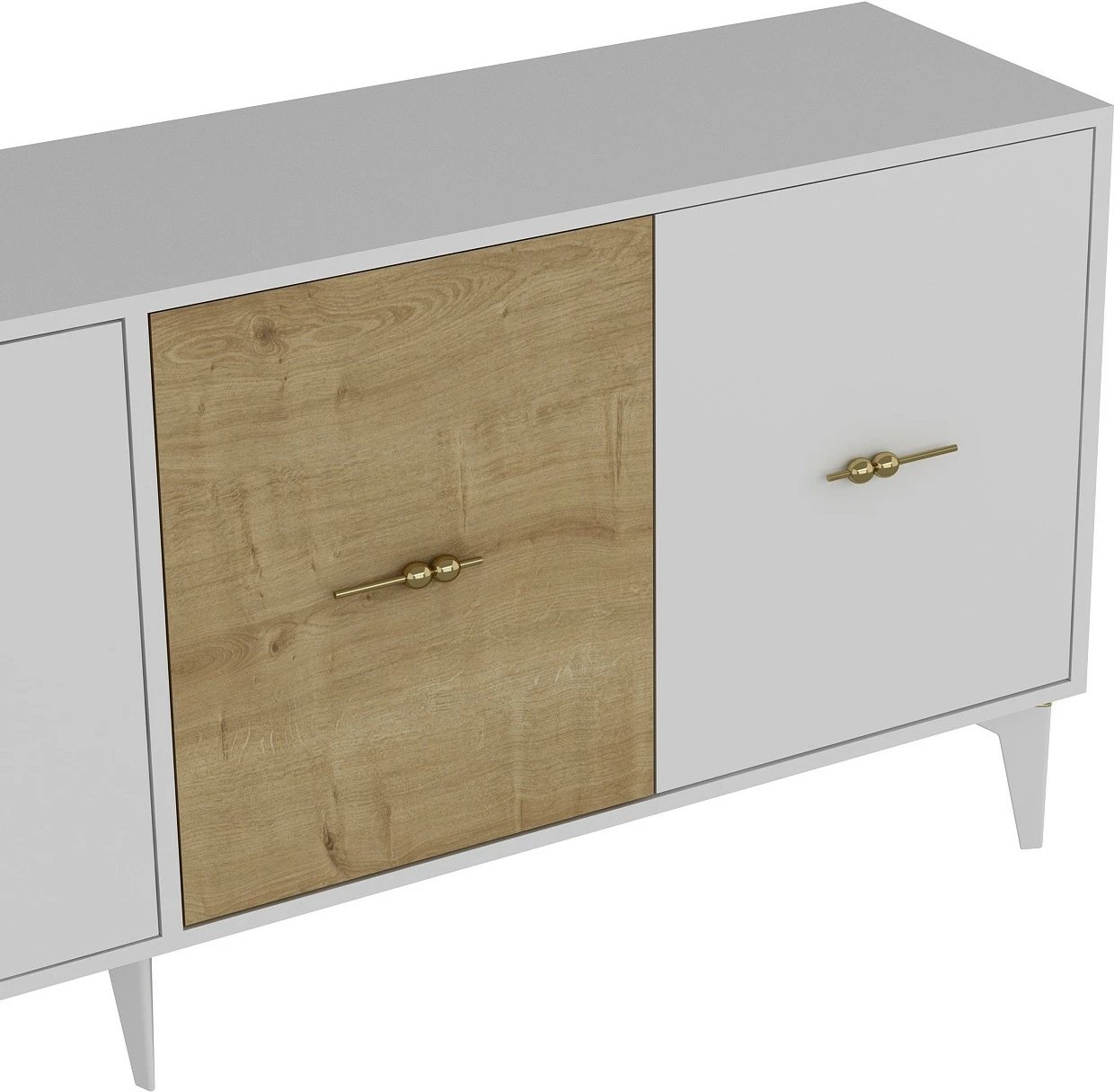 Konsol Skye Decor, e bardhë, lisi sapphire