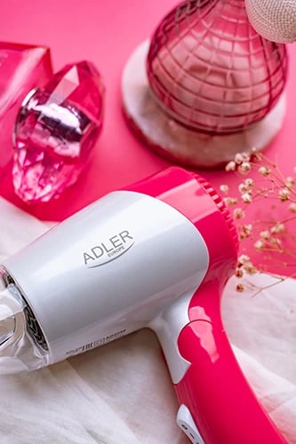 Tharëse flokësh, Adler, AD 2259, 1200W, dorezë palosëse, 2 nivele temperaturë/erë, me koncentrator, ngjyrë e bardhë perlë me rozë