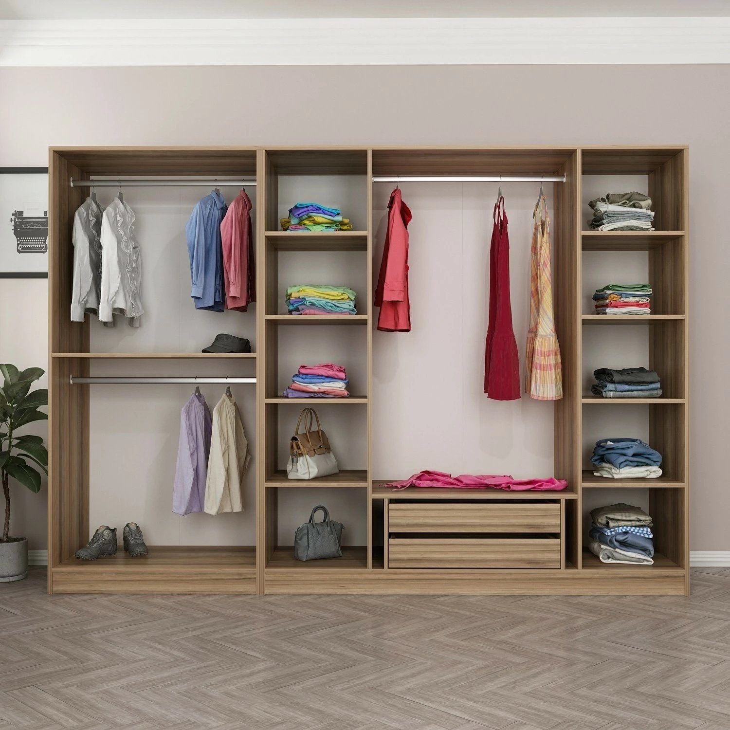 Dollap për dhomë gjumi, ngjyrë lisi, Skye Decor Kale Plus - 7796