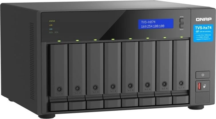 NAS QNAP TVS-h874-i5-32G, Intel Core i5-12400, 32 GB RAM, 8 vende për disqe, Tower, E zezë