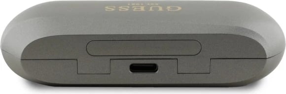 Kufje Bluetooth TWS Guess Elongated Metalic Printed Logo me docking station, Gri Kufje Bluetooth TWS Guess Elongated Metalic Printed Logo me docking station, Gri