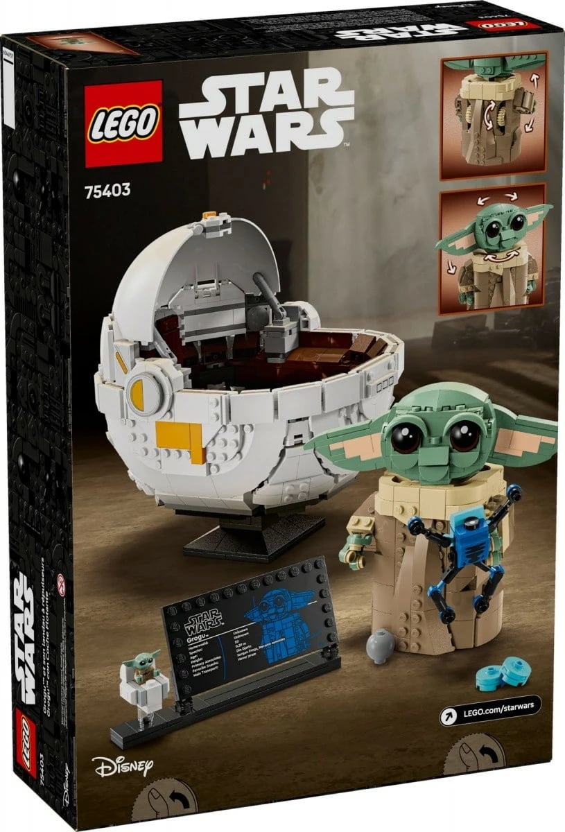 Set LEGO Star Wars Grogu në karrocë, 75403, 1048 pjesë, plastikë, ekstra i madh