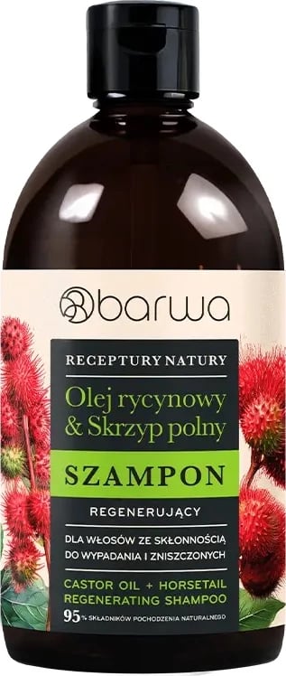 Shampon për femra Barwa Nature's Recipes me vaj ricini dhe horsetail, 380ml