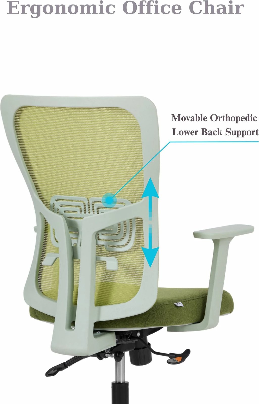 Karrige zyre Skye Decor, mbështetje mesit, 108, ngjyrë e gjelbër