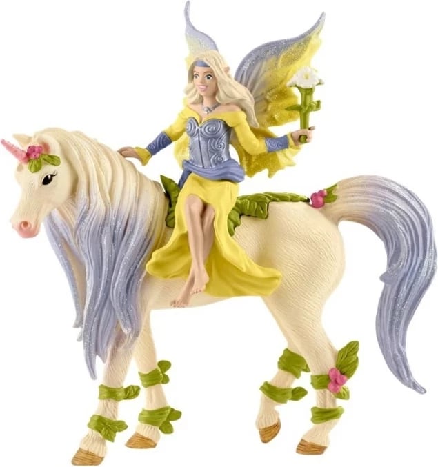 Figurë lodër Schleich BAYALA Fairy Sera me njëbrirësh, shumëngjyrëshe
