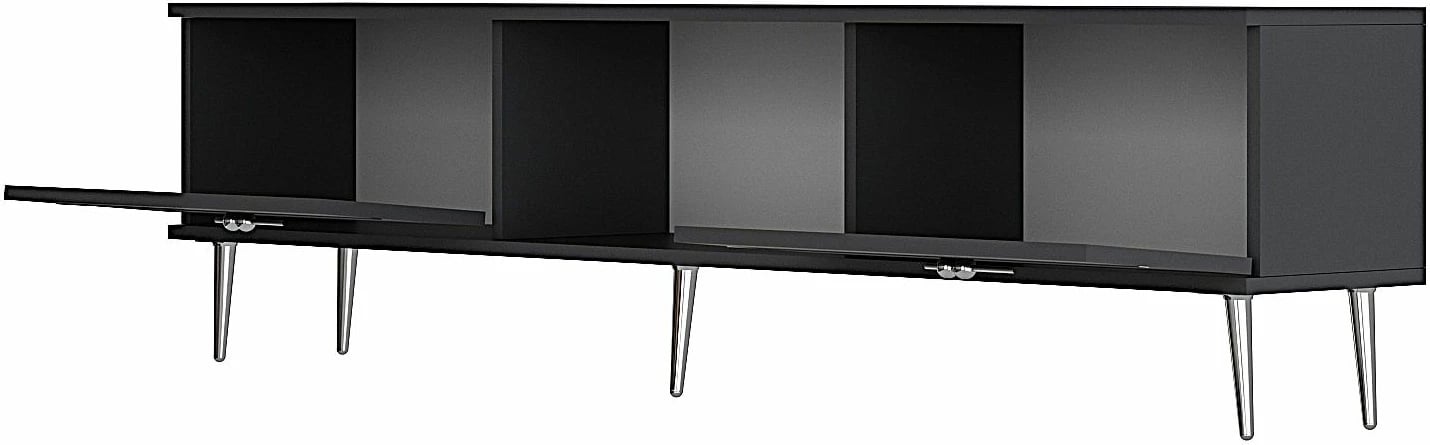 Komodë për TV, ngjyrë antracit dhe argjendi, Skye Decor