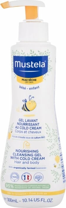 Xhel për dush për fëmijë Mustela Bébé Nourishing Cleansing Gel with Cold Cream 300ml Xhel për dush për fëmijë Mustela Bébé Nourishing Cleansing Gel with Cold Cream 300ml