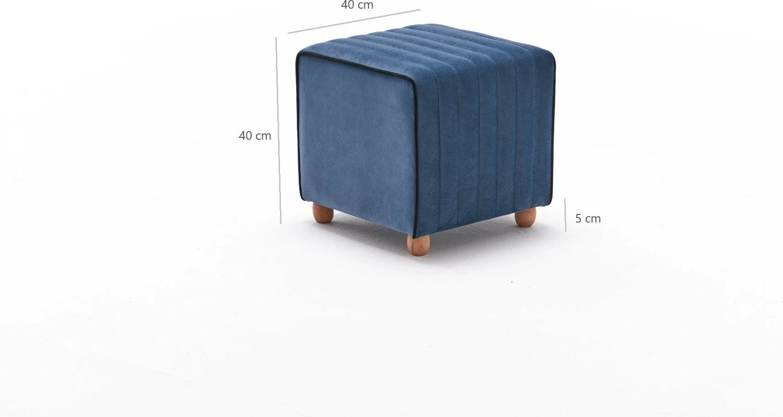 Puf Mona, kadife blu, Atelier del Sofa