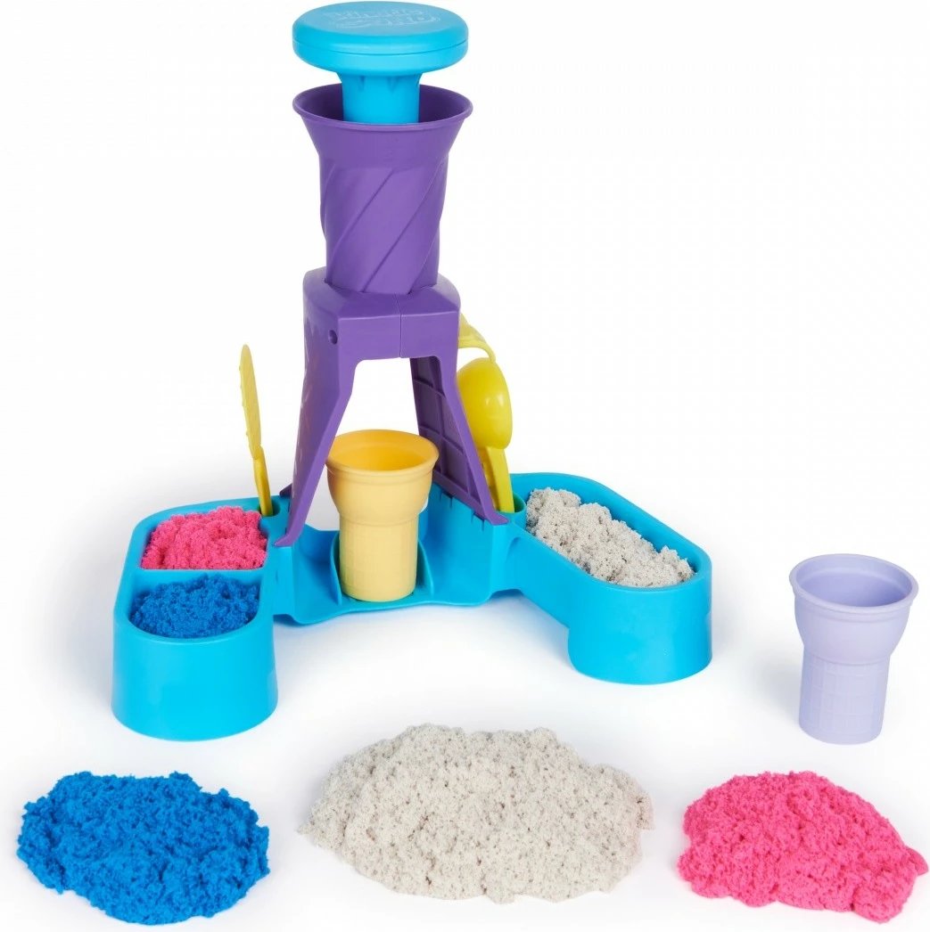 Set lodrash Kinetic Sand Spin Master Ice Cream Factory, 396g, 3 ngjyra