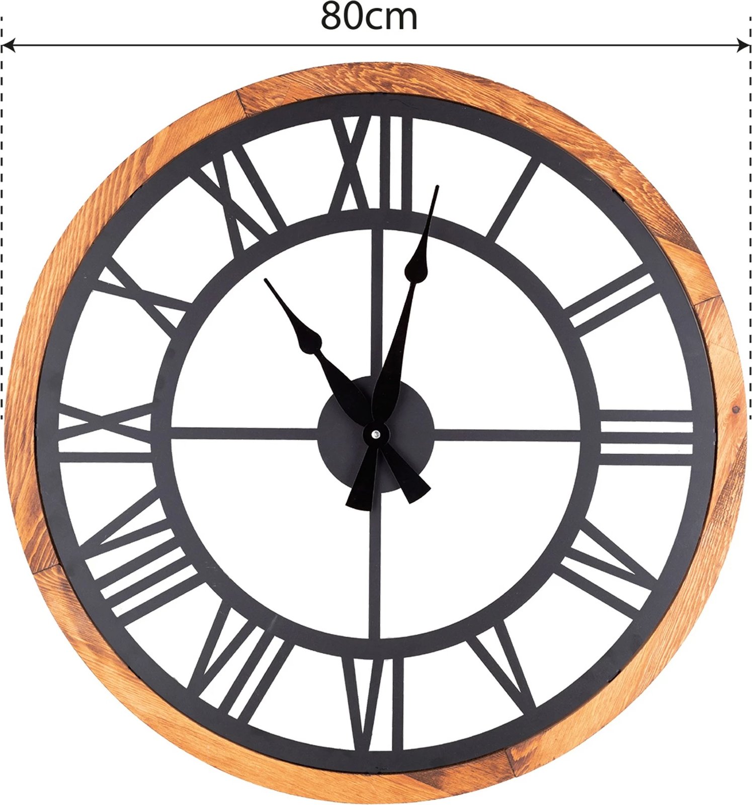 Orë muri dekorative metalike Wallity, numra romakë, e zezë