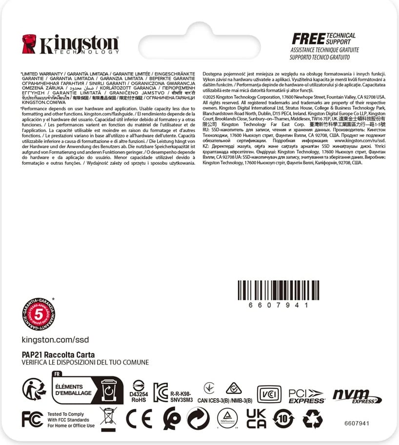 SSD Kingston NV3 M.2 2230, 1TB, PCI Express 4.0, Blu