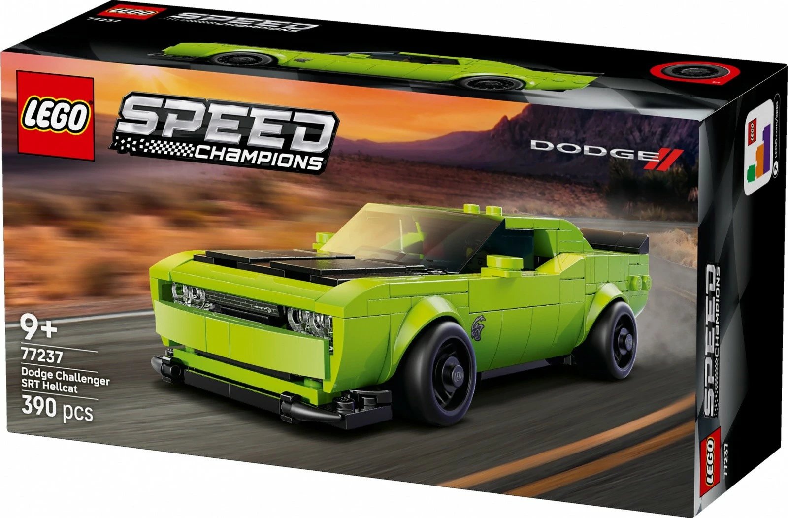 Set ndërtimi LEGO Speed Champions Dodge Challenger SRT Hellcat 77237, 390 pjesë, e gjelbër