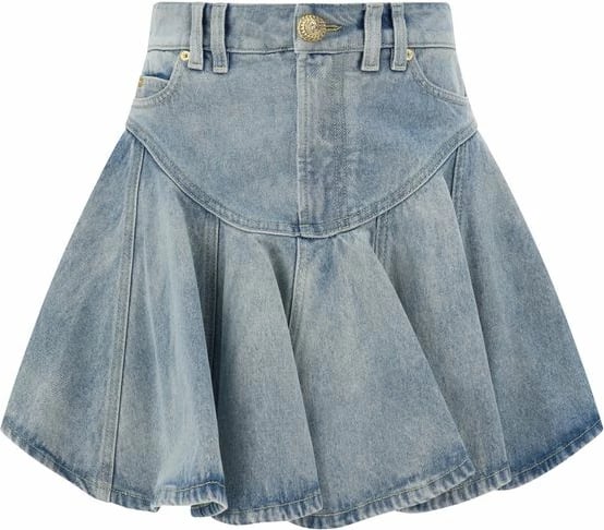 Mini fund xhins Balmain, e kaltër