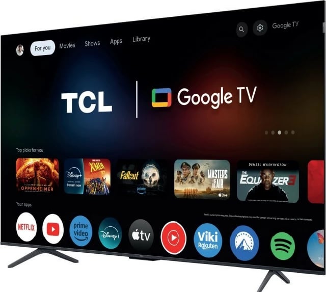 Televizor QLED, TCL 65P81K, 65", 4K Ultra HD, 144Hz, Google TV, Dolby Vision/Atmos