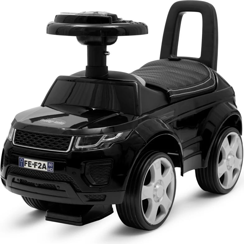 Lodër ride-on SUV, Baby Mix Prime, sedilje eko-lëkurë, timon me melodi, hapësirë nën sedilje, rrota PVC 13 cm, 12–36 muaj, kapacitet 27 kg, e zezë