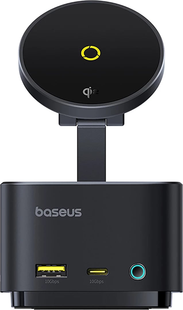 Kasë Baseus MagPro Series II 7-in-1 me karikues wireless MagSafe 15W, HDMI, USB-A, USB-C, SD/TF, e zezë