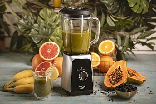 Blender Adler AD 4076, kavanoz xhami 1.5L, 500W (MAX 1000W), 2 shpejtësi, funksion akulli/pulse, i zi/argjendtë Blender Adler AD 4076, kavanoz xhami 1.5L, 500W (MAX 1000W), 2 shpejtësi, funksion akulli/pulse, i zi/argjendtë