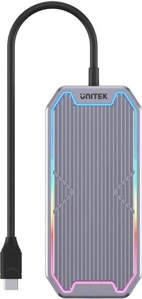 Hub Unitek me USB-C, HDMI, RJ45 dhe audio 3.5mm, gri