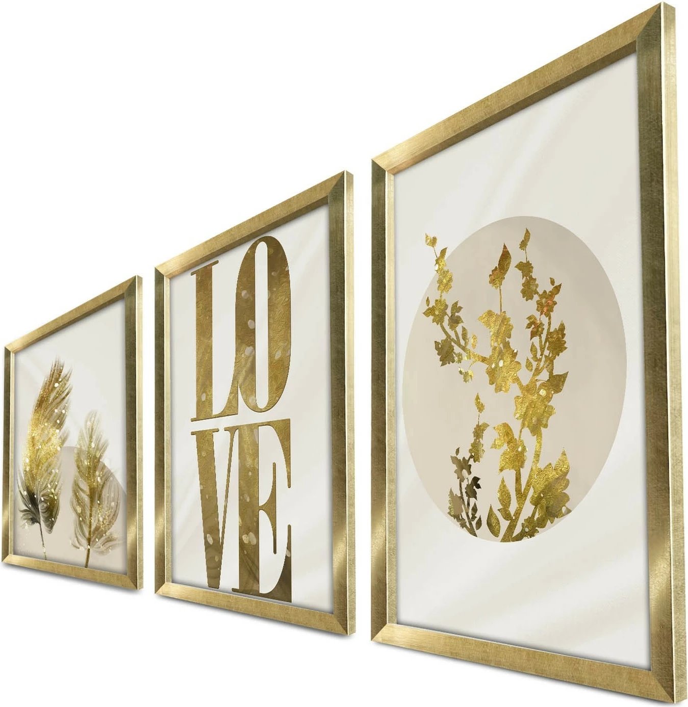 Pikturë dekorative me kornizë MDF (3 copë), Wallity, 3P3853NISCT-021