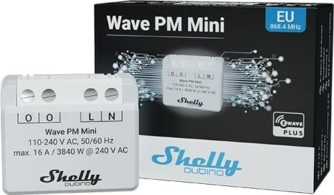 Ndërprerës i mençur Shelly Qubino Wave PM Mini, wireless, gri
