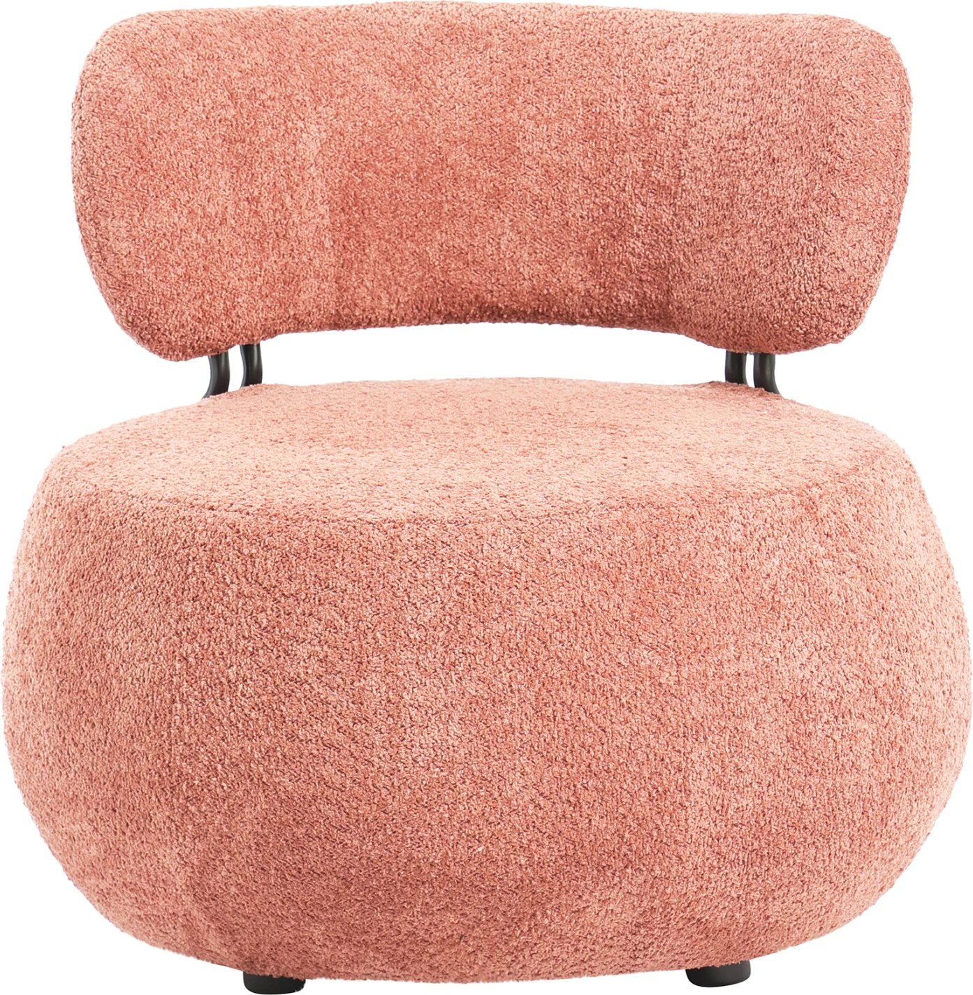 Karrige për sallon, e rrumbullakët, KARSEN, FH9598.02, pëlhurë boucle rozë, 79x78.5x76H cm