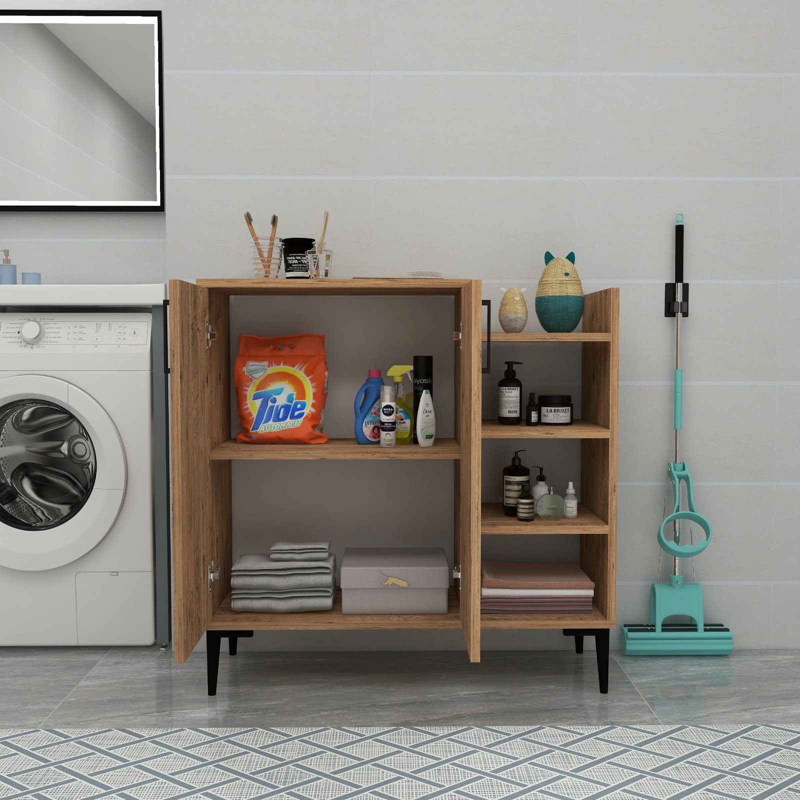 Dollap shumëpërdorimësh, ngjyrë Atlantic Pine, Hanah Home Leskar