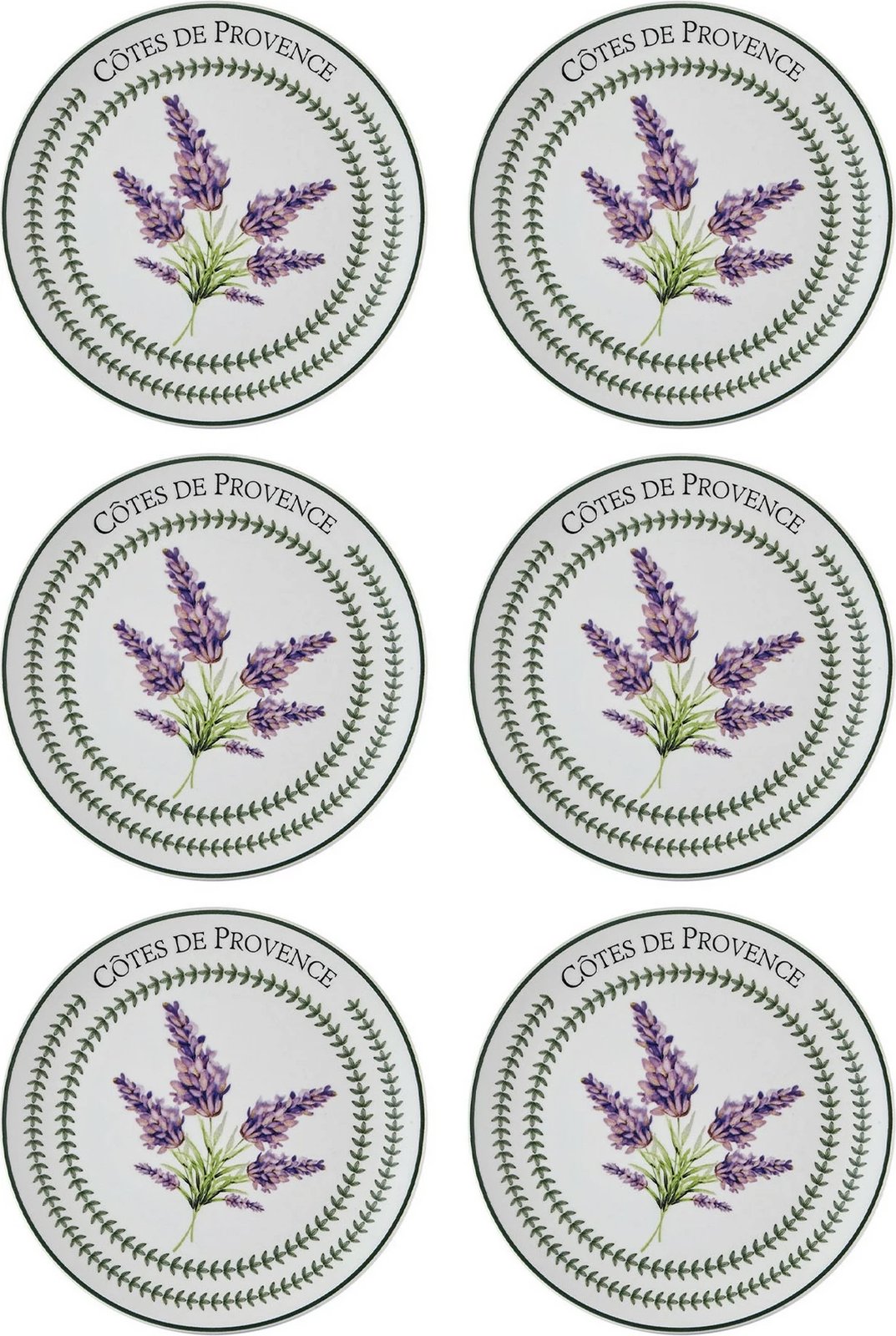 Set pjatash ëmbëlsirash qeramike (6 copë), Hermia, PRC0002