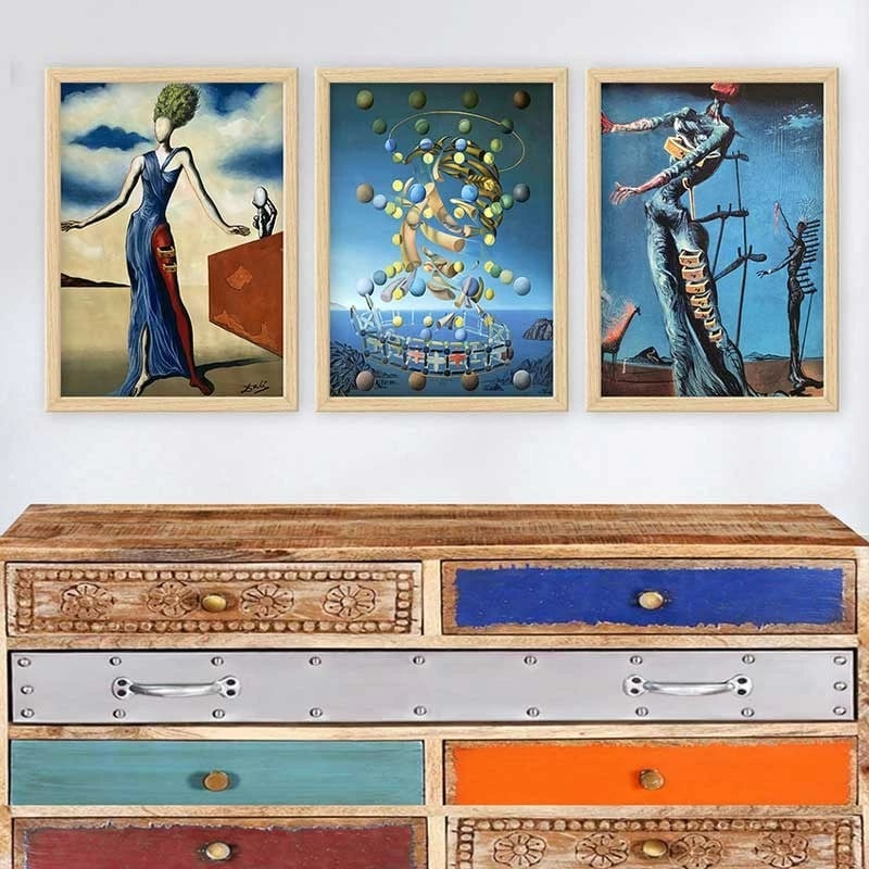 Pikturë dekorative me kornizë (3 copë), Wallity, 3NTC_UN24751_3545