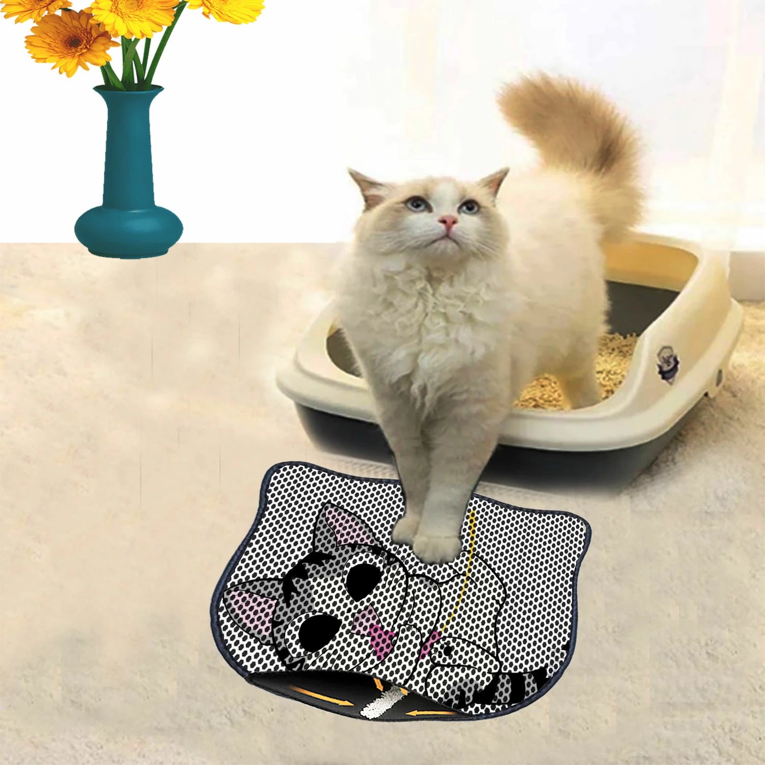 Tapet për rërë mace, shumëngjyrësh, Paws & Whiskers, Kdkafa0138, 40x50cm