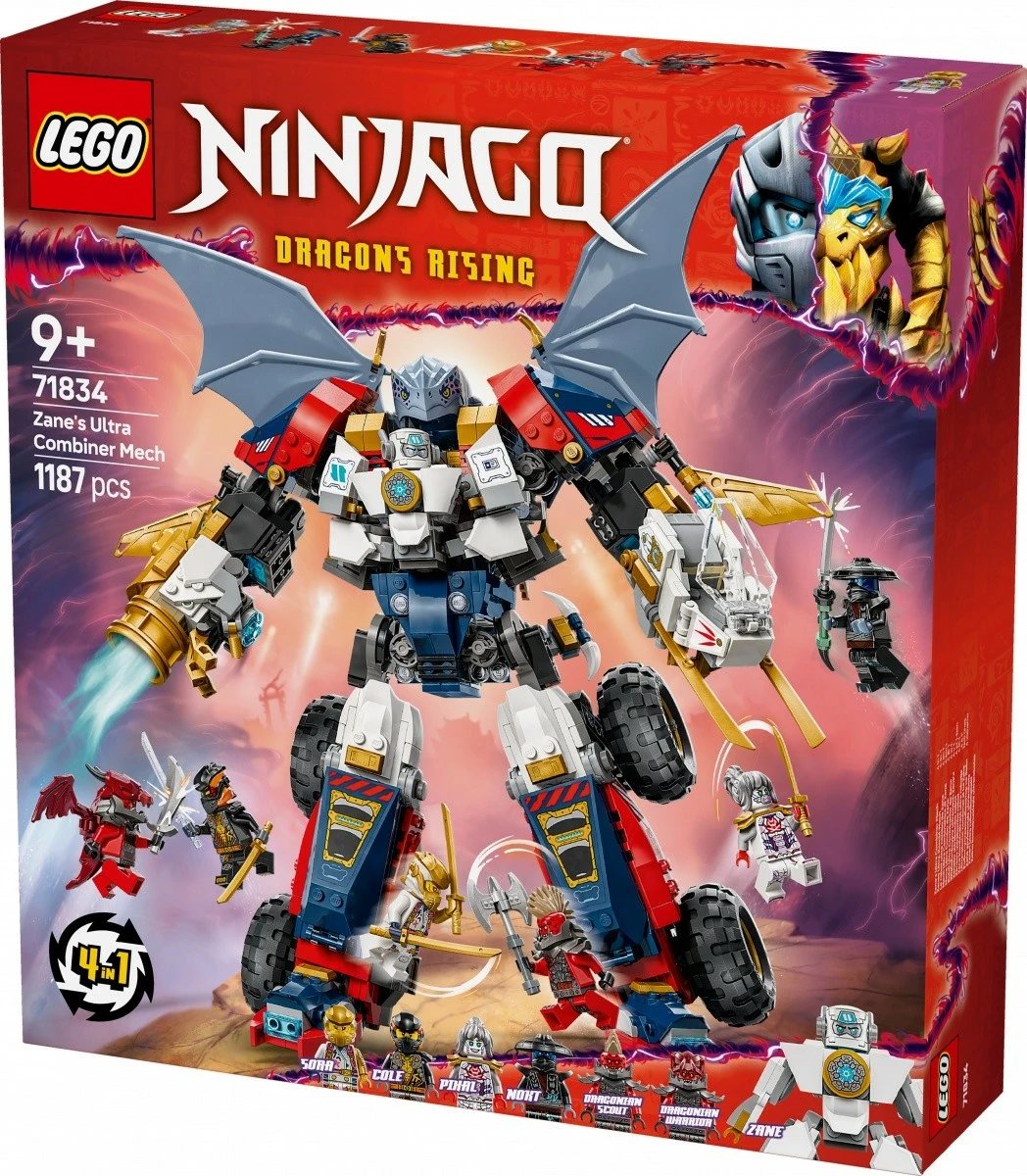 Set LEGO Ninjago Multi-functional Ultramech Zane 71834, 1187 pjesë, për fëmijë, plastikë