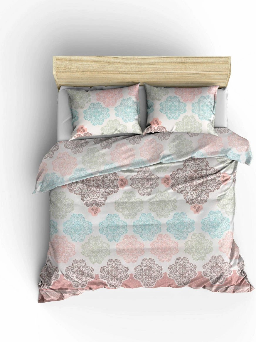 Set mbulesë për jorgan Super King, L'essentiel, Andalucia, ngjyrë turquoise, powder, bezhë, e bardhë Set mbulesë për jorgan Super King, L'essentiel, Andalucia, ngjyrë turquoise, powder, bezhë, e bardhë